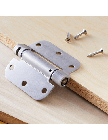 Bisagra de puerta automática Amazon Basics 8.9 cm níquel satinado