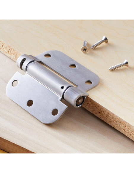 Bisagra de puerta automática Amazon Basics 8.9 cm níquel satinado