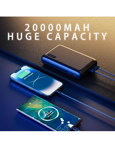 Cargador Portátil Miady 20000mAh 65W USB-C Rápido Negro