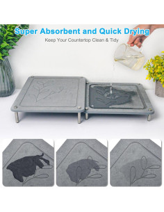 Juego de 3 Alfombrillas de Secado de Piedra Wishfly - Antideslizantes 2