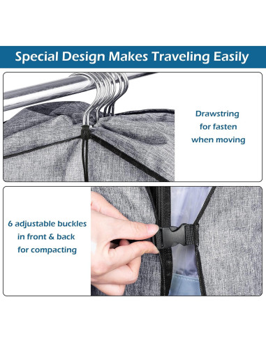 Bolsas de Ropa Colgantes MISSLO 50" Gris para Almacenamiento