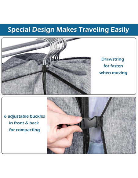 Bolsas de Ropa Colgantes MISSLO 50" Gris para Almacenamiento