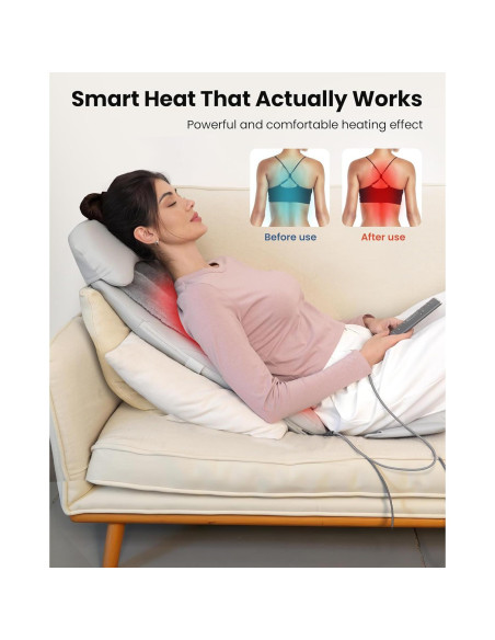 Masajeador de Espalda Shiatsu COMFIER CF-2311 con Calor y Vibración