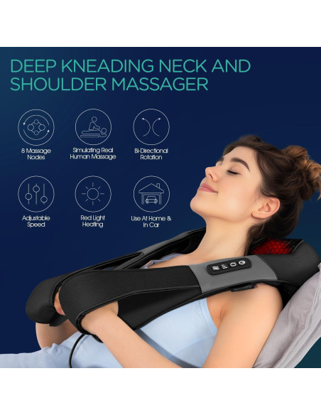 Masajeador Eléctrico de Cuello y Espalda VOYOR-HEALTH PJ100 con Calor