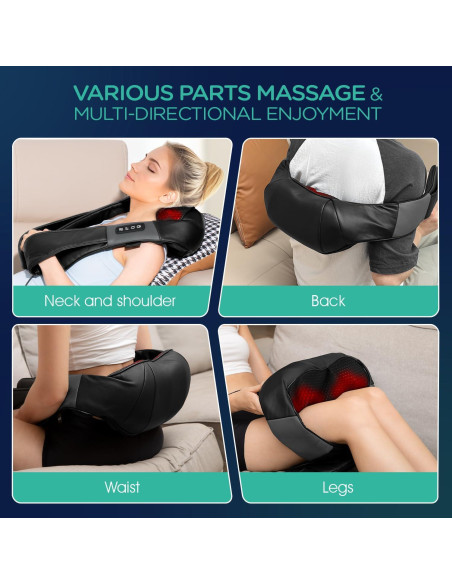 Masajeador Eléctrico de Cuello y Espalda VOYOR-HEALTH PJ100 con Calor