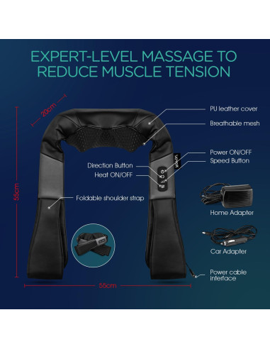 Masajeador Eléctrico de Cuello y Espalda VOYOR-HEALTH PJ100 con Calor