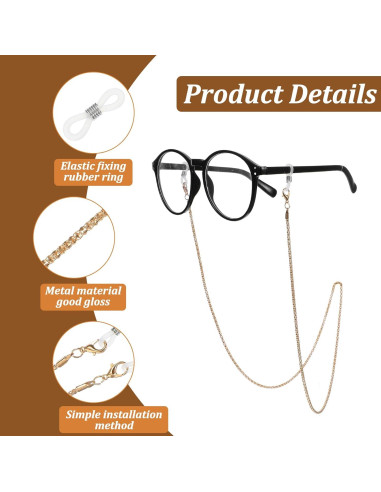 Cadena de Gafas 3PCS Larrel Ajustable 77cm Unisex