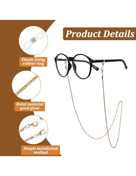 Cadena de Gafas 3PCS Larrel Ajustable 77cm Unisex