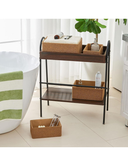 Cesta de Almacenamiento de Mimbre PROLAND Amarilla - Juego de 4