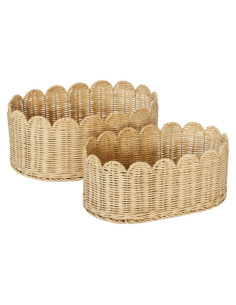 Conjunto de Cestas Escallopadas BEBE BASK - 2 Piezas 40x25x17 cm