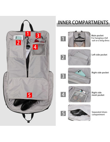 Bolsa de Ropa de Viaje BE SMART Negra Impermeable 64x129 cm