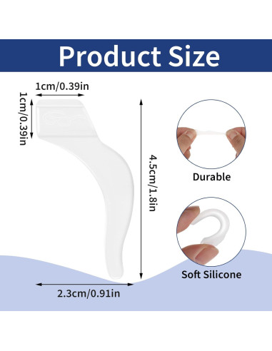 10 Pares de Ganchos de Silicona Antideslizantes para Gafas