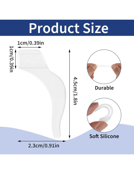 10 Pares de Ganchos de Silicona Antideslizantes para Gafas