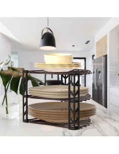 Organizador de Estante de Esquina 3 Niveles Simple Houseware Bronce 2