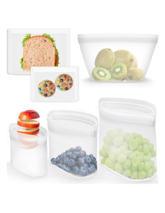 Bolsas de Almacenamiento de Alimentos Annaklin 5 Piezas Silicona