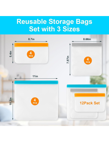 Set de 12 Bolsas Reutilizables VUEKYN para Congelador