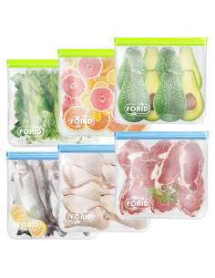 Bolsas Reutilizables de Congelador FORID 1 Galón - 6 Piezas