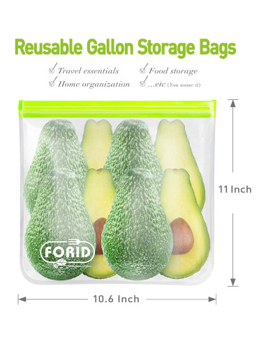 Bolsas Reutilizables de Congelador FORID 1 Galón - 6 Piezas