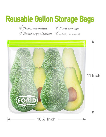 Bolsas Reutilizables de Congelador FORID 1 Galón - 6 Piezas