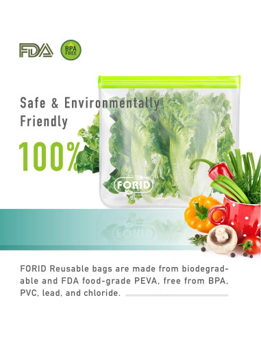 Bolsas Reutilizables de Congelador FORID 1 Galón - 6 Piezas