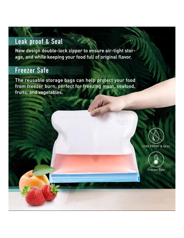 Bolsas Reutilizables de Congelador FORID 1 Galón - 6 Piezas