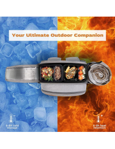 Mochila de Picnic Aislada AW BRIDAL 22L Gris para 2 Personas 2