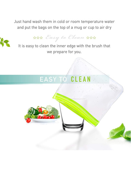 Bolsas Reutilizables de Congelador FORID 1 Galón - 6 Piezas