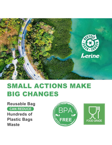 Bolsas de Congelador Reutilizables Lerine 2 Galones 33x39.6cm