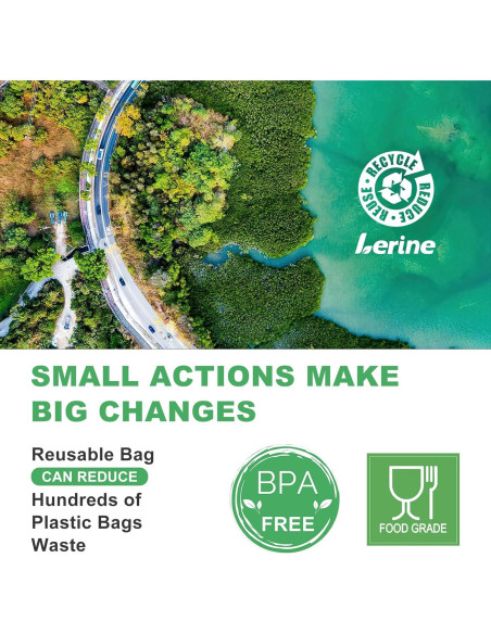 Bolsas de Congelador Reutilizables Lerine 2 Galones 33x39.6cm