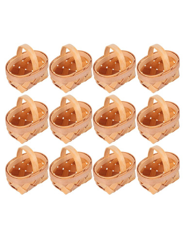 12 Mini Cestas de Madera YARNOW para Decoración y Manualidades