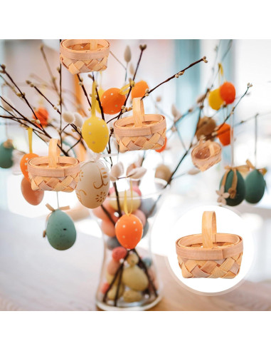 12 Mini Cestas de Madera YARNOW para Decoración y Manualidades
