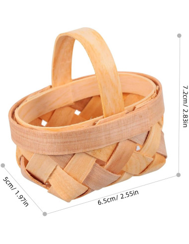 12 Mini Cestas de Madera YARNOW para Decoración y Manualidades