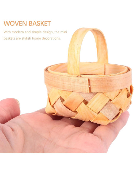 12 Mini Cestas de Madera YARNOW para Decoración y Manualidades