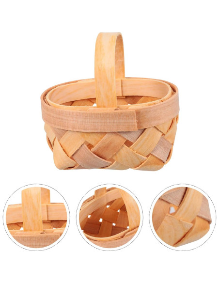 12 Mini Cestas de Madera YARNOW para Decoración y Manualidades