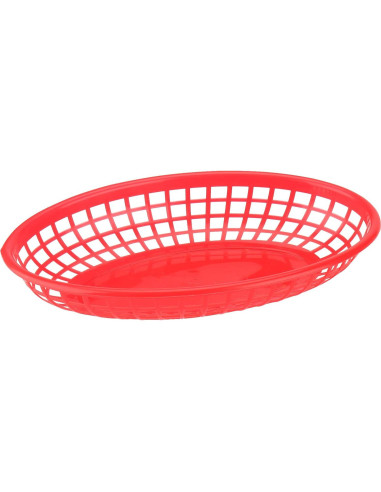 Paquete de 40 cestas de plástico HEIHAK rojas 22.9x14.5 cm