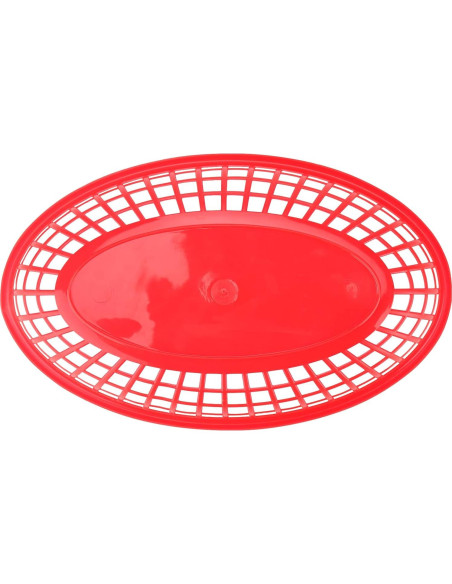 Paquete de 40 cestas de plástico HEIHAK rojas 22.9x14.5 cm