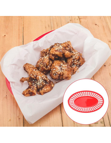 Paquete de 40 cestas de plástico HEIHAK rojas 22.9x14.5 cm