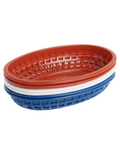 Set de 6 Canastas Plásticas Ovaladas Tablecraft H1074RWB