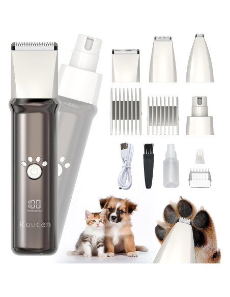 Kit de Aseo 4 en 1 Koucen para Perros y Gatos Recargable