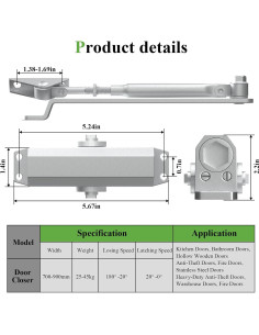 Cerradura de puerta automática Masegari KJGT-6FDGs 45-65kg 2