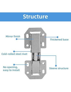 10 Bisagras de Gabinete Strnek Acero Inoxidable Cierre Suave 2