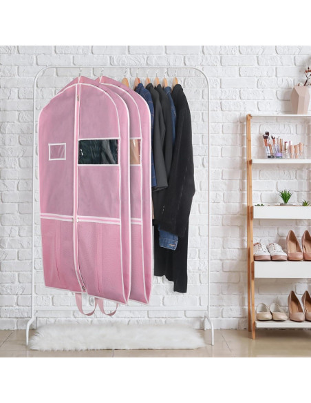 Bolsas de Ropa Colgantes Zilink 43" Rosa - 2 Piezas