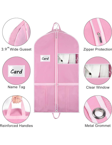 Bolsas de Ropa Colgantes Zilink 43" Rosa - 2 Piezas