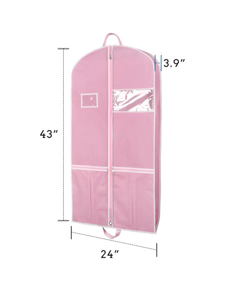 Bolsas de Ropa Colgantes Zilink 43" Rosa - 2 Piezas