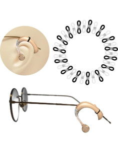30 Retenedores de Audífono para Gafas CSLJMY - Blanco/Negro 2