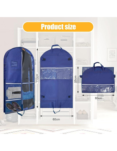 Bolsa de Ropa Colgante QEES 101.6 cm Azul Impermeable