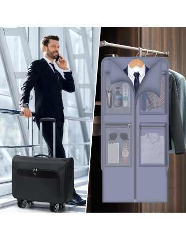 Bolsa de Ropa con Ruedas Tonyeee 3 en 1 Negra 130 cm