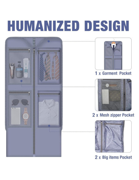 Bolsa de Ropa con Ruedas Tonyeee 3 en 1 Negra 130 cm