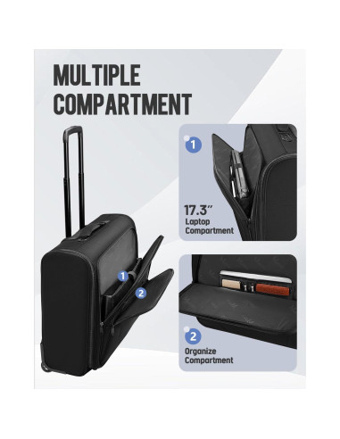 Bolsa de Ropa Rodante MATEIN con Compartimento para Laptop 43.9 cm