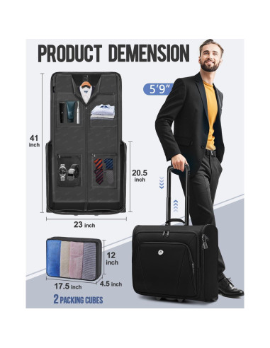 Bolsa de Ropa Rodante MATEIN con Compartimento para Laptop 43.9 cm